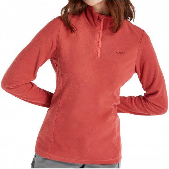 Protest Women's Mutez 1/4 Zip Top Fleecetrui 3XL, rood