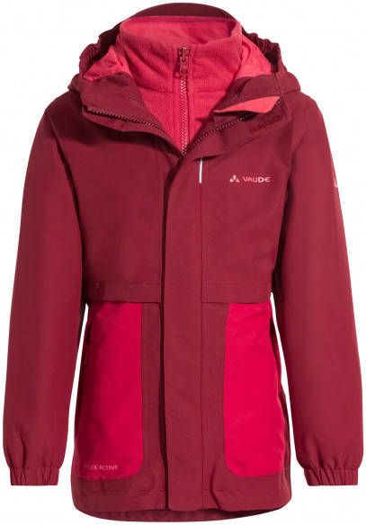 Vaude Kid's Campfire 3in1 Jacket Girls 3 in 1 jas/128, rood