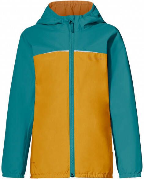 Vaude Kid's Turaco Jacket II Regenjas/116, turkoois/geel