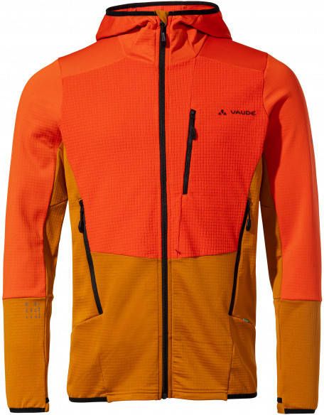 Vaude Monviso Hooded Grid Fleece Jacket Fleecevest, rood