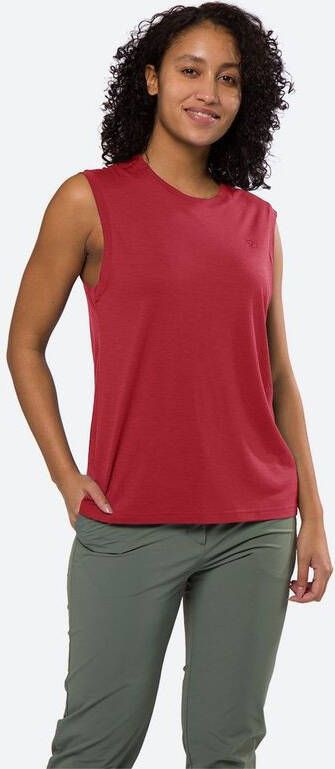 Fjä, llrä, ven Abisko Wool Tank Top Dames Rood