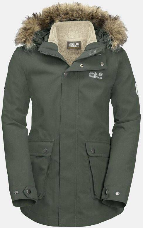 Jack Wolfskin G Elk Island 3 In 1 Parka Jas Meisjes Middenkaki