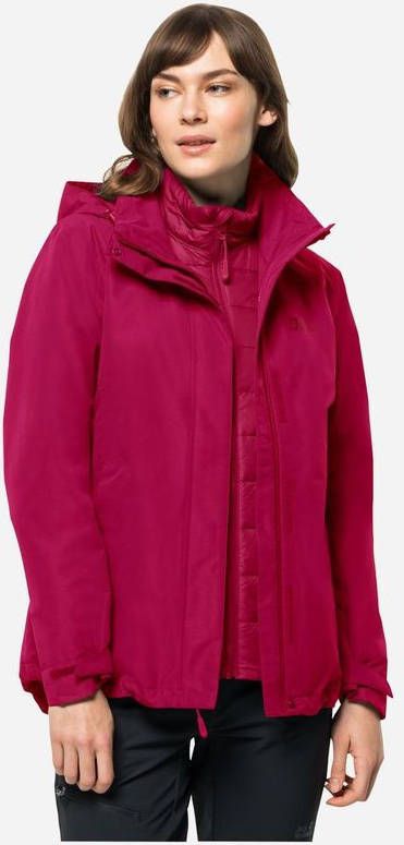 Jack Wolfskin Geisshorn 3 In 1 Dames Jas Rood
