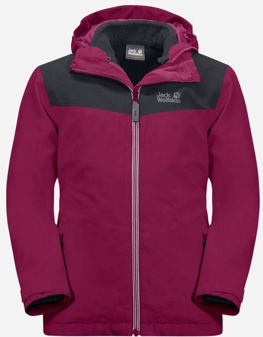 Jack Wolfskin Snowfrost 3 In 1 Jas Junior Rood