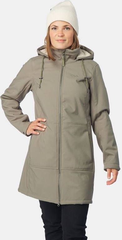 Jack Wolfskin Windy Valley Coat Softshell Parka Dames Groen