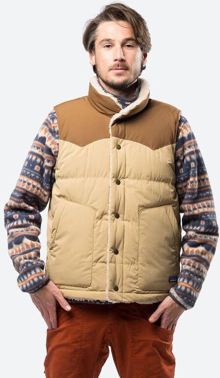 Patagonia Reversible Bivy Down Vest Lichtbruin/Zandbruin