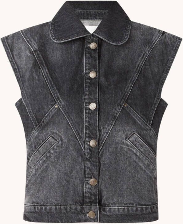 BA&SH Max gilet van denim met steekzakken