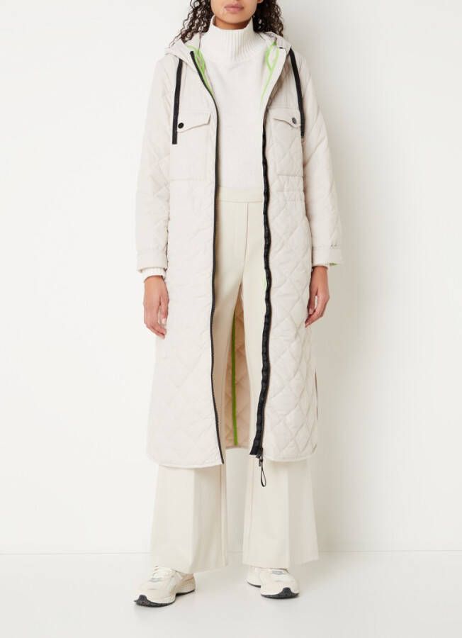 Beaumont Longline gewatteerde jas met opgestikte zakken en capuchon