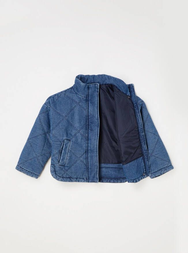 Benetton Gewatteerde jack van denim met steekzakken