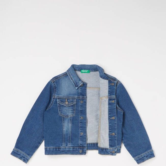 Benetton Spijkerjas met opgestikte zakken en stretch