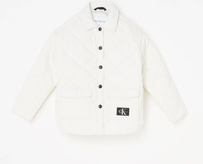 Calvin Klein Gebroken Wit Jack Quilted Wide Overshirt
