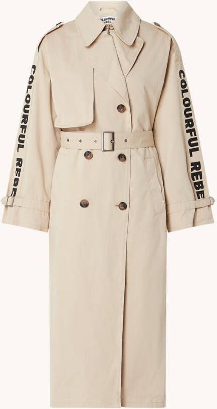 Colourful Rebel Kaia oversized trenchcoat met logoprint