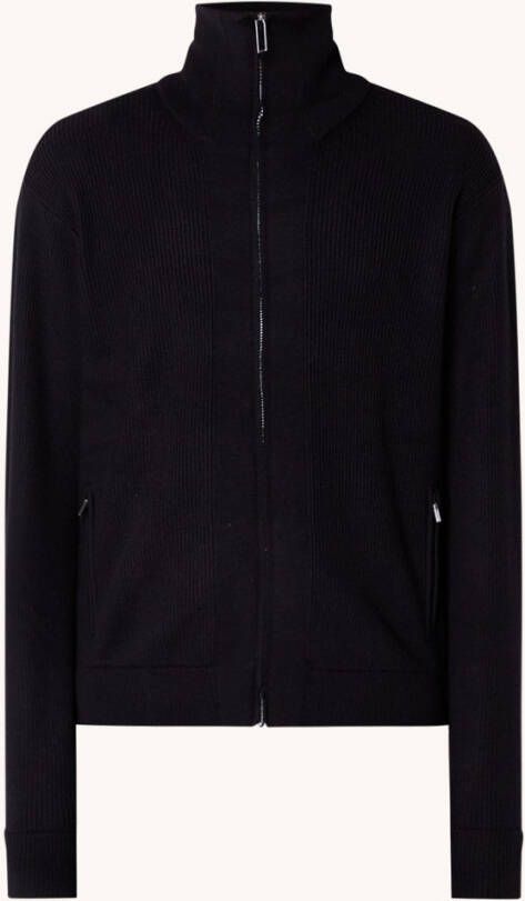 Emporio Armani Fijngebreid vest van wol met ribstructuur