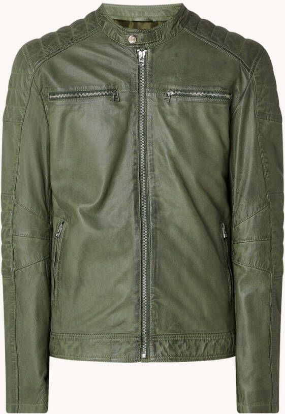 Goosecraft Bikerjack van schapenleer met ritszakken