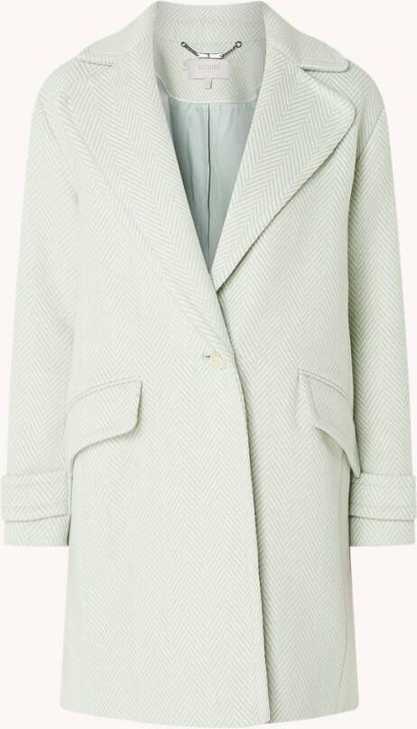 Hobbs Lillie mantel in wolblend met visgraatdessin