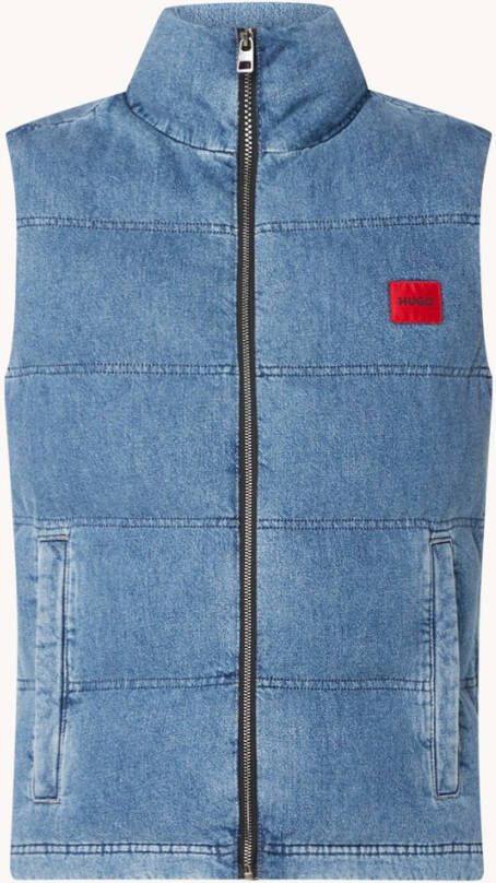 Hugo Boss Benimo gewatteerde bodywarmer van denim met steekzakken