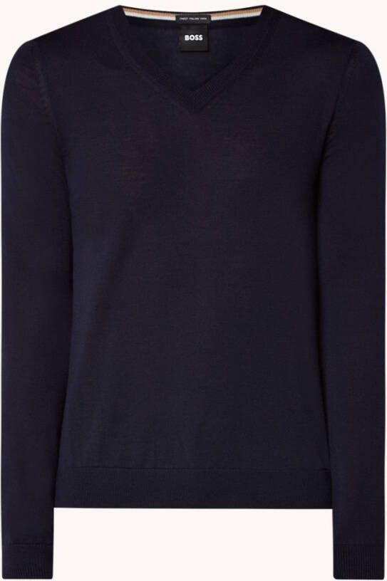 Hugo Boss Melba P fijngebreide pullover van scheerwol met V hals