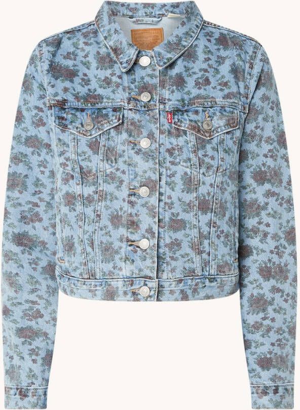 Levi's Cropped spijkerjas met steekzakken en bloemenprint