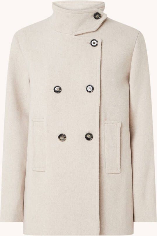 Mango Imagine double breasted mantel in wolblend met opstaande kraag