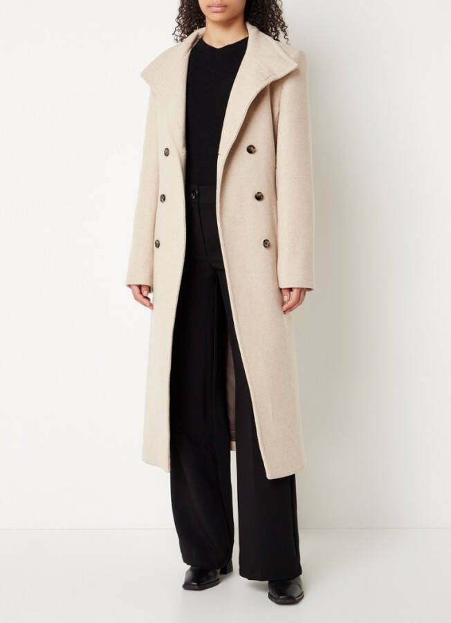 Mango Sirenita mantel van wolblend met strikceintuur