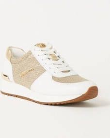 Michael Kors Allie sneaker van leer met glitter details