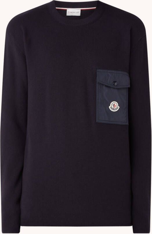 Moncler Chest Flap Pocket Sweatshirt , Blauw, Heren