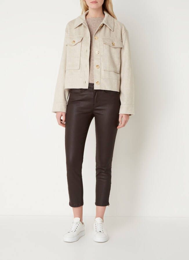 Opus Hatera jas in wolblend met borstzakken