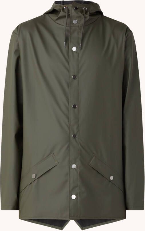 Rains Rechte, unisex jas met kap en ritssluiting