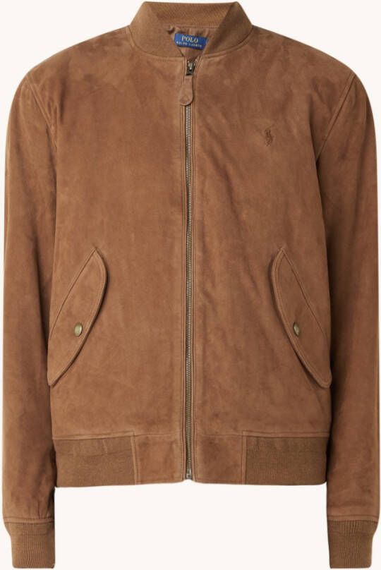 Ralph Lauren Bomberjack van geitensuè, de met klepzakken