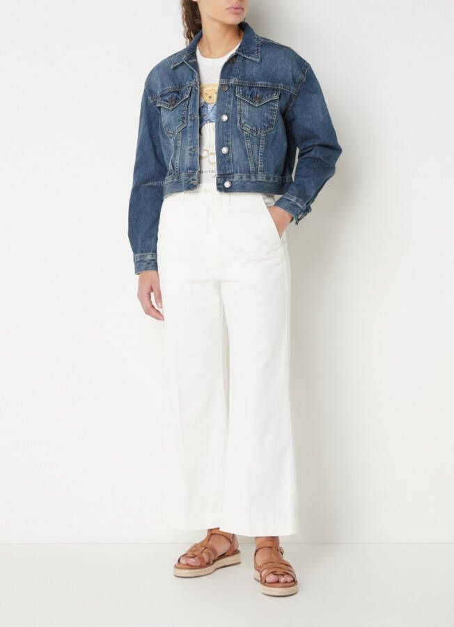 Ralph Lauren Cropped spijkerjack met logoborduring