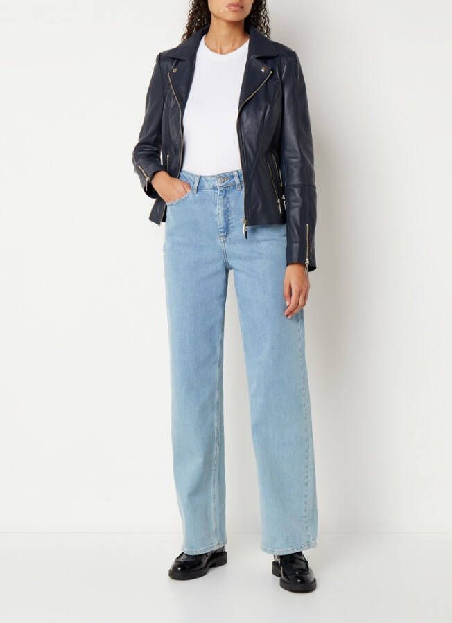 STUDIO AR by Arma Cherry bikerjack van schapenleer met ritszakken