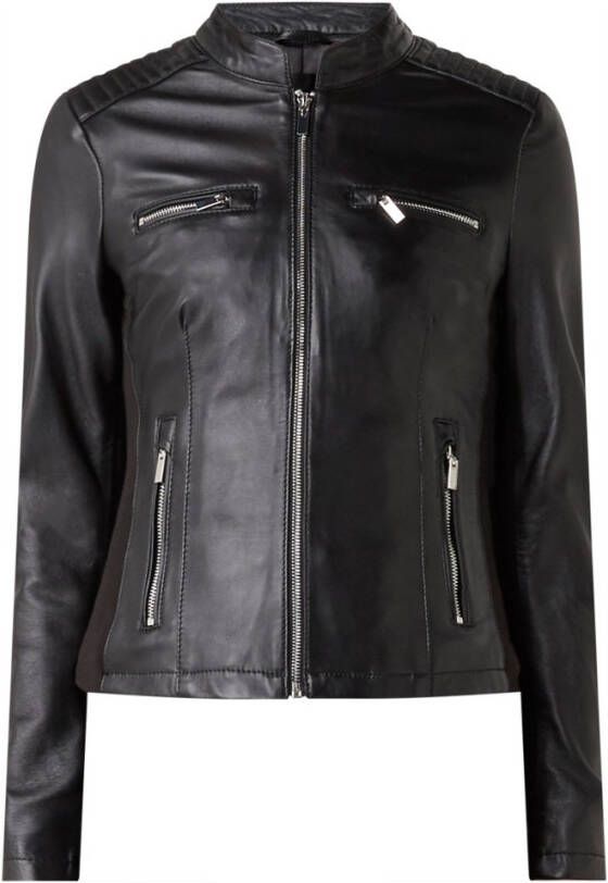 STUDIO AR by Arma Tuya bikerjack van schapenleer met inzet van jersey