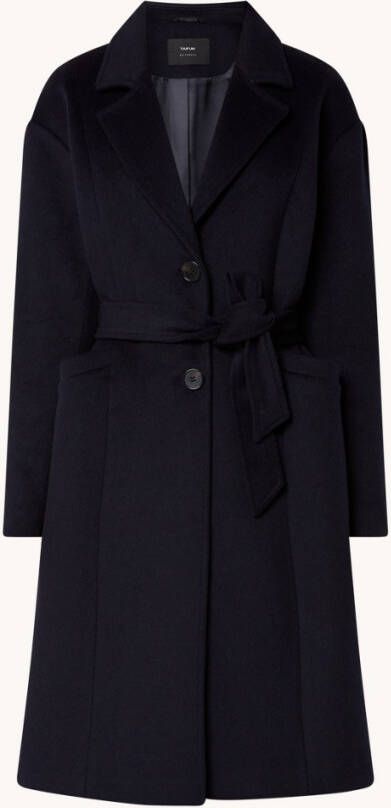 Taifun Mantel in wolblend met strikceintuur