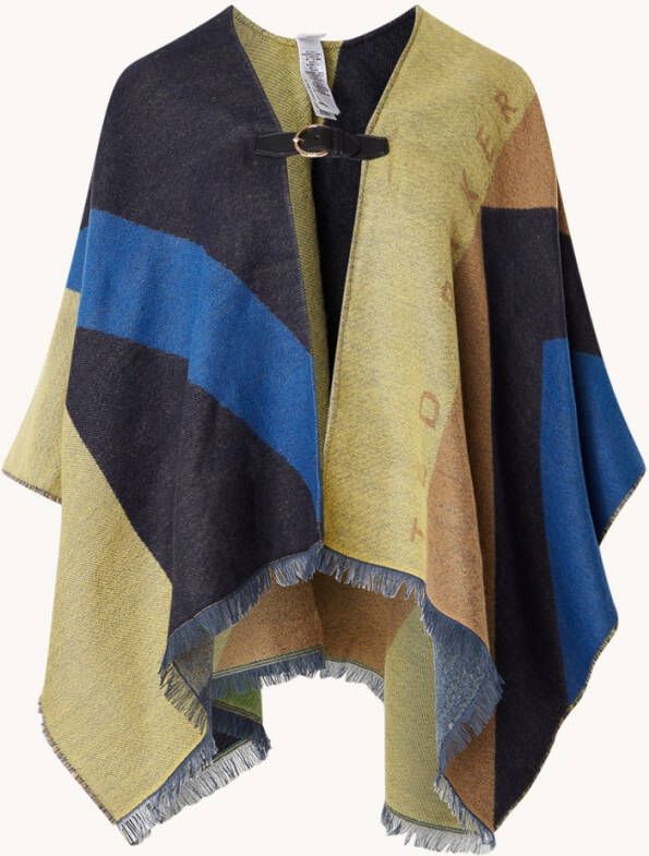 Ted Baker Suffia fijngebreide poncho met colour blocking en gespdetail
