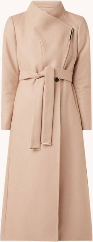 Ted Baker Rosell mantel in kasjmierblend met strikceintuur
