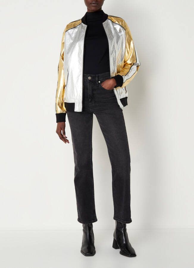 The Kooples Bomberjack met metallic finish en klepzakken