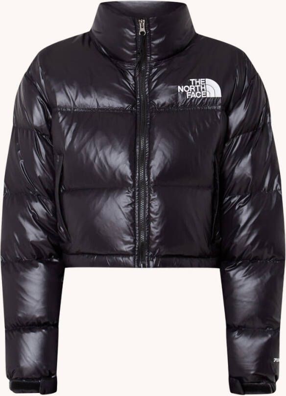 The North Face Nuptse cropped puffer jack met ritszakken