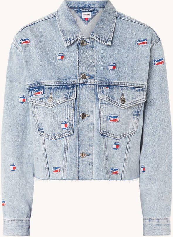 Tommy Hilfiger Oversized cropped spijkerjack met logopatch