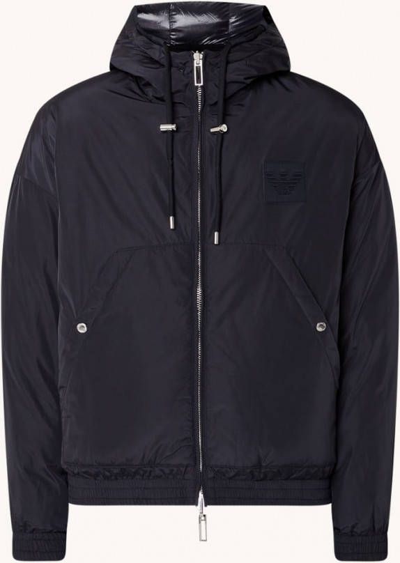 Emporio Armani Reversible gewatteerde bomberjack met donsvulling en capuchon
