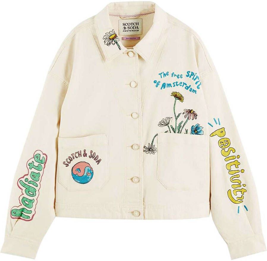 Scotch & Soda Spijkerjas met print en steekzakken