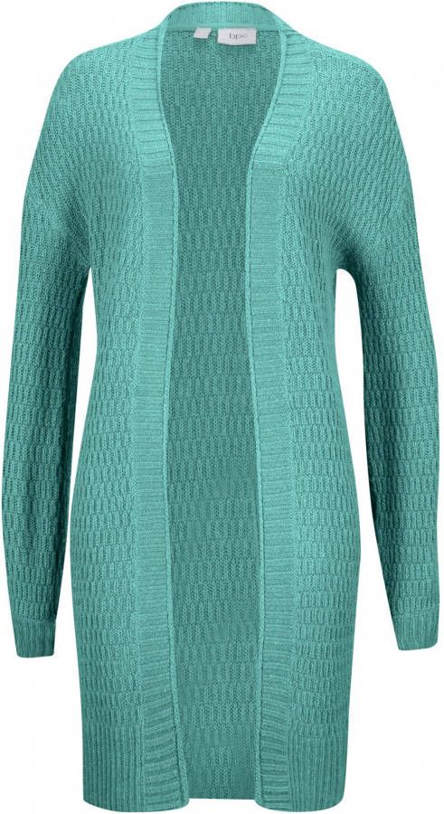 bpc bonprix collection Lang vest met structuur, rooksaliegroen