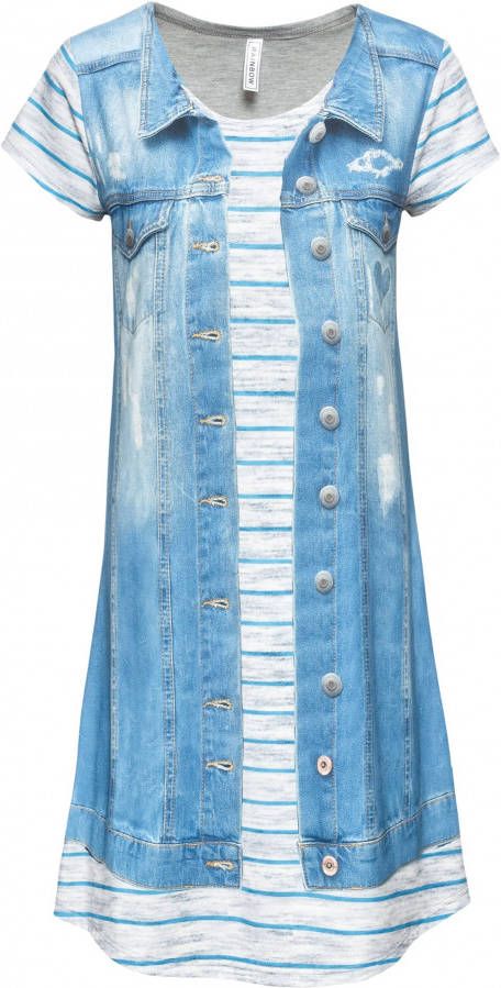 RAINBOW Jurk, blauw, 100% polyester