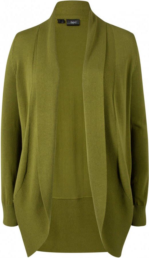 bpc bonprix collection Vest, open gedragen, lauriergroen, 50% acryl, 50% katoen