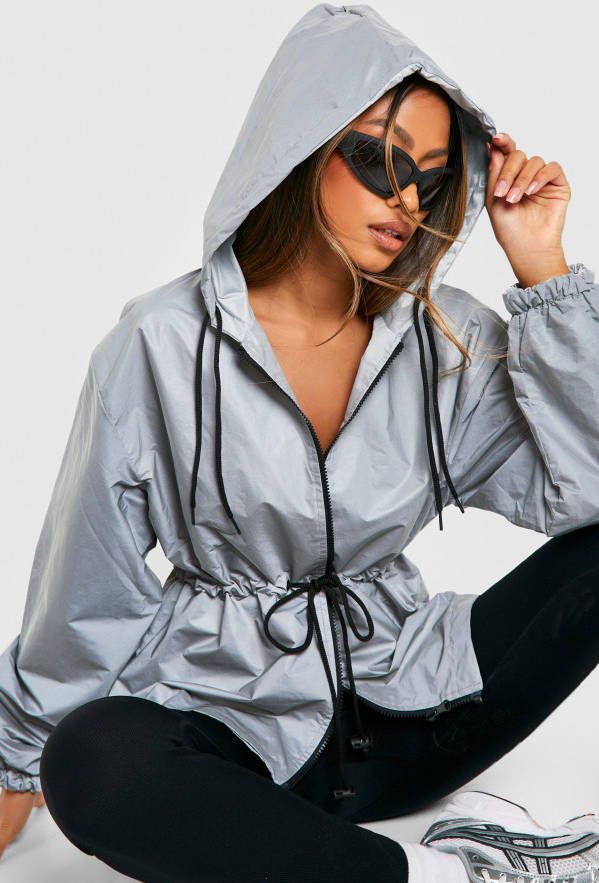 boohoo Reflecterende Regenjas, Silver