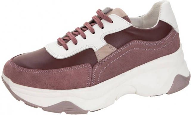 WENZ Sneaker van een mooie leermix Lila/Bordeaux/Beige/Wit