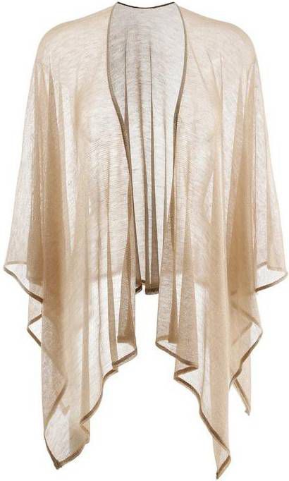 PURSET Driehoekig sjaaltje Dames, folkloreponcho met Lurex