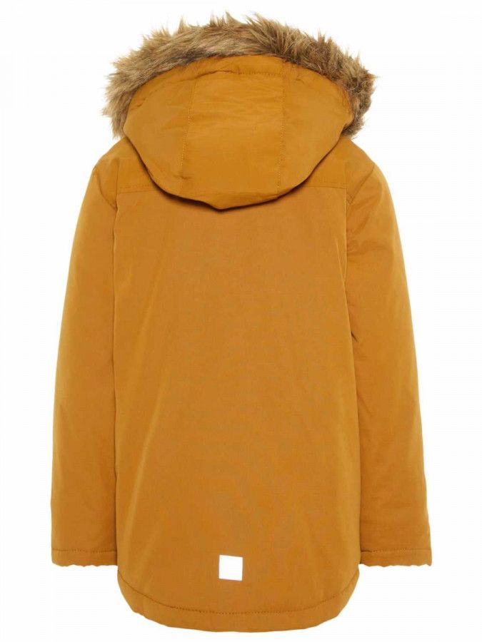 Name it ! Jongens Winterjas Maat 140 Bruin Katoen/polyester/nylon