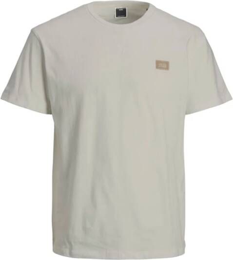 jack & jones ! Jongens Shirt Korte Mouw -- Beige Katoen
