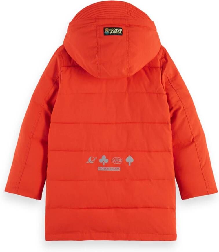 Scotch & Soda Gewatteerde parka met capuchon en opgestikte zakken