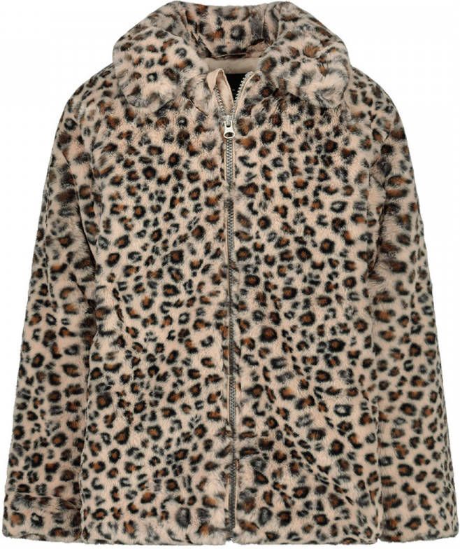 NAME IT KIDS imitatiebont winterjas NKFMADDIE met panterprint beige/bruin/zwart